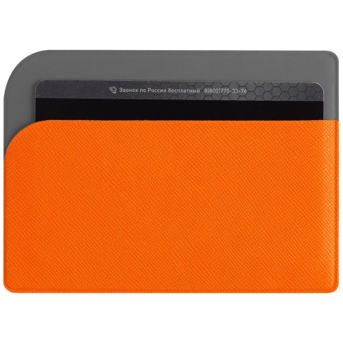 Чехол для карточек Dual, оранжевый фото 4