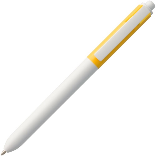 Ручка шариковая Hint Special, белая с желтым фото 3