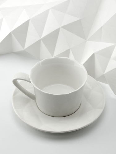 Чайная пара Diamante Bianco, белая фото 4