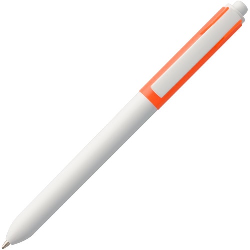 Ручка шариковая Hint Special, белая с оранжевым фото 3