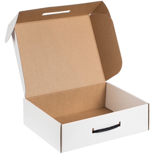 Коробка самосборная Light Case, белая, с черной ручкой фото 2