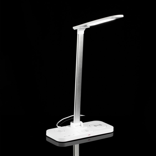 Настольная лампа с беспроводной зарядкой Power Light, белая фото 11