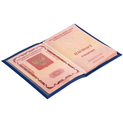 Обложка для паспорта Shall, синяя фото 4