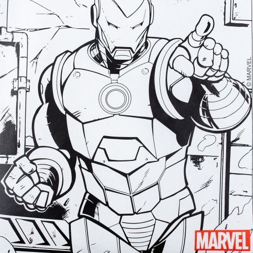 Рюкзак-раскраска с мелками Iron Man, белый фото 3