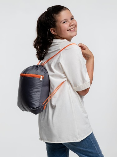 Детский рюкзак Novice, серый с оранжевым фото 6