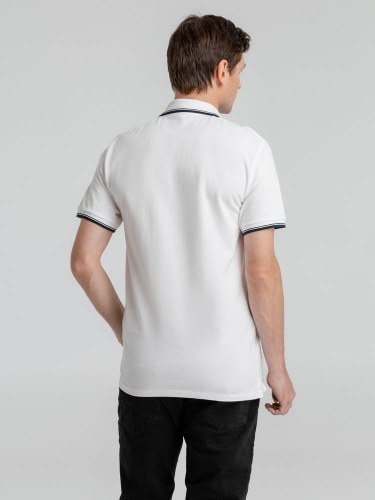 Рубашка поло мужская с контрастной отделкой Practice 270, белый/темно-синий фото 6
