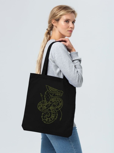 Холщовая сумка «Полинезийский дракон», черная фото 5