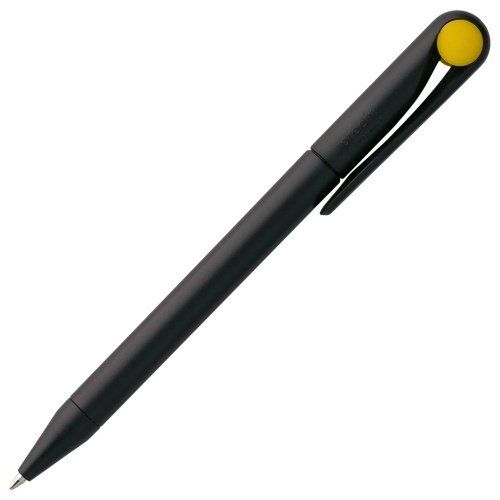 Ручка шариковая Prodir DS1 TMM Dot, черная с желтым фото 3