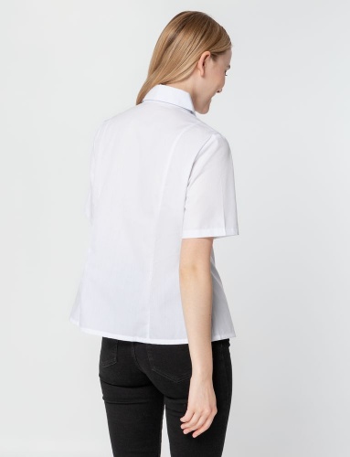 Рубашка женская с коротким рукавом Collar, белая фото 5