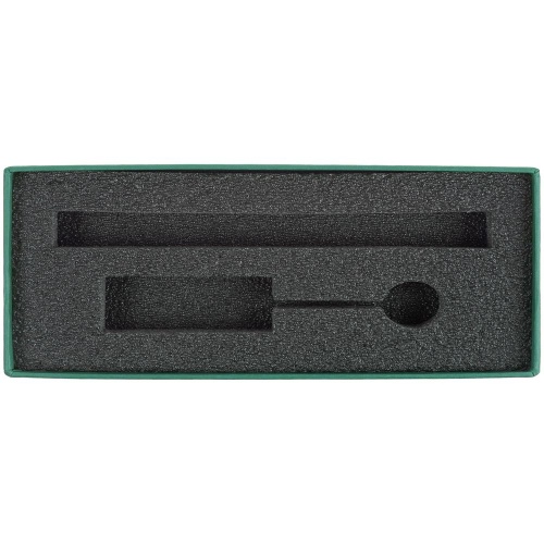 Коробка Notes с ложементом для ручки и флешки, зеленая фото 4