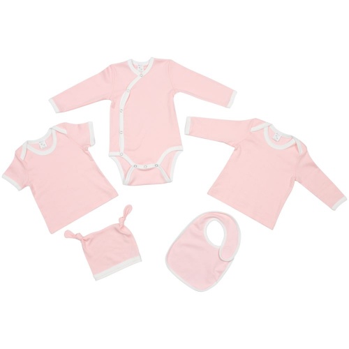 Боди детское Baby Prime, розовое с молочно-белым фото 4