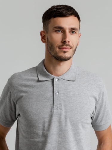 Рубашка поло мужская Virma Premium, серый меланж фото 8