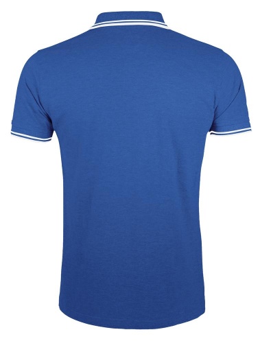 Рубашка поло мужская Pasadena Men 200 с контрастной отделкой, ярко-синяя с белым фото 2