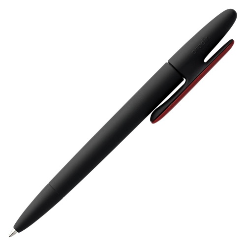 Ручка шариковая Prodir DS5 TRR-P Soft Touch, черная с красным фото 3