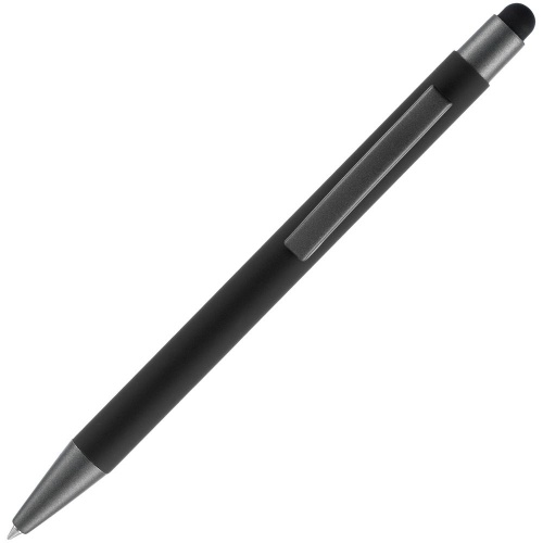 Ручка шариковая Atento Soft Touch Stylus со стилусом, черная фото 3