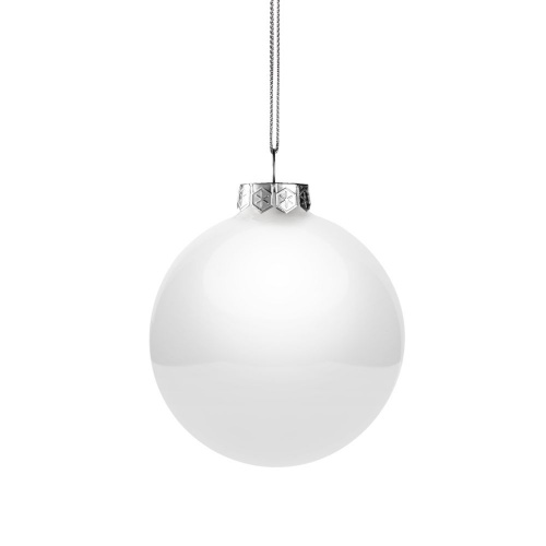 Елочный шар Finery Gloss, 8 см, глянцевый белый фото 5