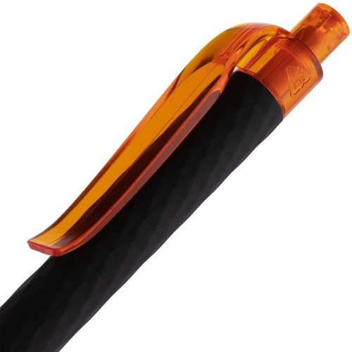 Ручка шариковая Prodir QS01 PRT-P Soft Touch, черная с оранжевым фото 5