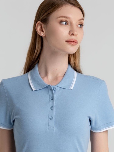 Рубашка поло женская Practice Women 270, голубая с белым фото 5