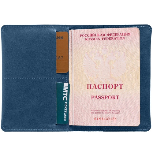 Обложка для паспорта Apache, ver.2, синяя фото 4