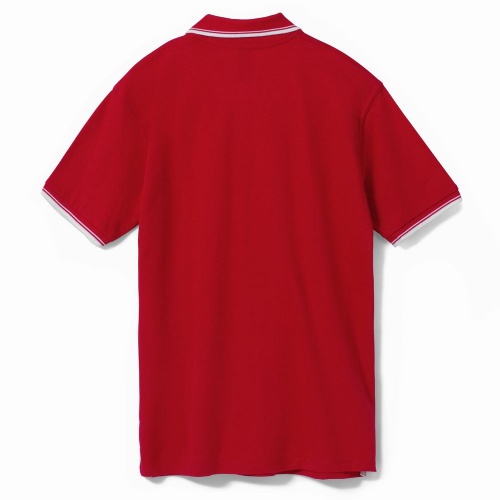 Рубашка поло мужская с контрастной отделкой Practice 270, красный/белый фото 2