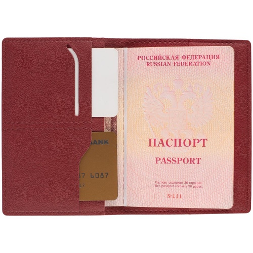 Обложка для паспорта Petrus, красная фото 3