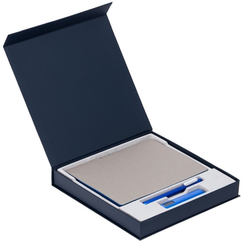 Коробка Memoria под ежедневник, аккумулятор и ручку, синяя фото 2