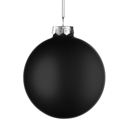 Елочный шар Finery Matt, 10 см, матовый черный фото 2