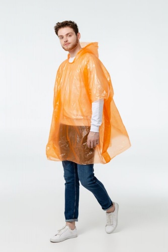 Дождевик-пончо RainProof, оранжевый фото 5