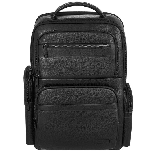 Кожаный рюкзак для ноутбука Santiago, черный фото 2