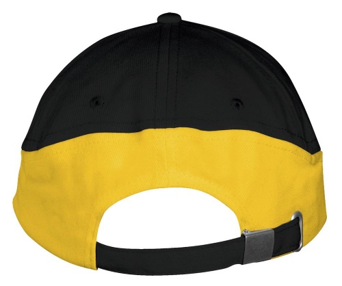 Бейсболка Booster, черная с желтым фото 3