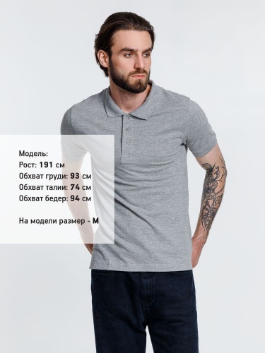 Рубашка поло мужская Adam, серый меланж фото 4