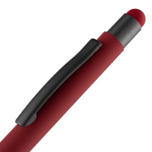 Ручка шариковая Digit Soft Touch со стилусом, красная фото 5