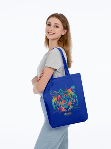 Холщовая сумка Jungle Look, ярко-синяя фото 3