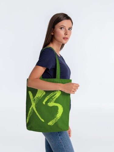 Холщовая сумка «ХЗ», ярко-зеленая фото 4
