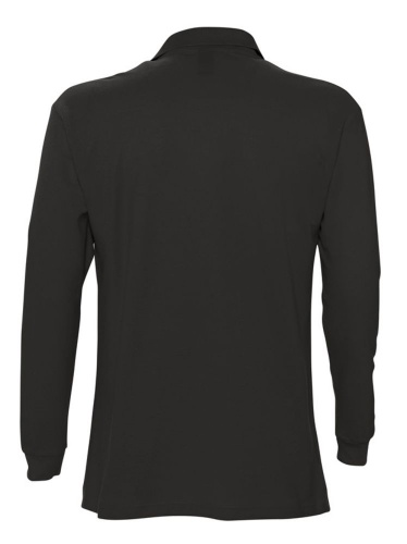 Рубашка поло мужская с длинным рукавом Star 170, черная фото 2