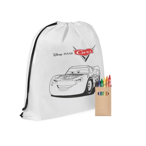 Рюкзак-раскраска с мелками «Молния МакКуин», белый фото 2