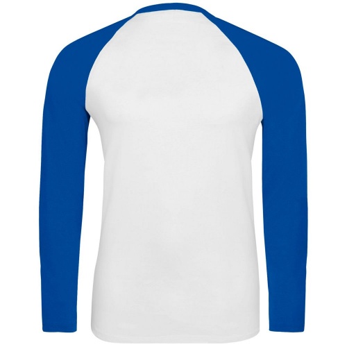 Футболка с длинным рукавом «Дно дна», белая с ярко-синим фото 3