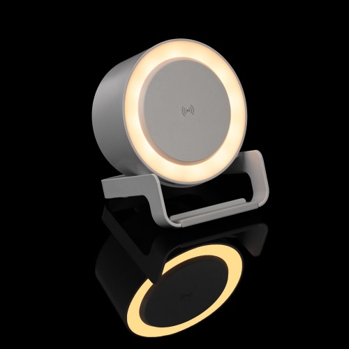 Лампа с колонкой и беспроводной зарядкой moonLight, белая фото 9