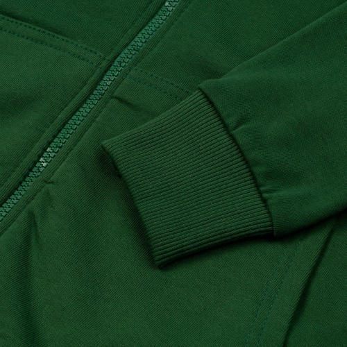 Толстовка с капюшоном на молнии Unit Siverga Heavy, темно-зеленая фото 4