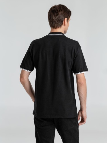 Рубашка поло мужская с контрастной отделкой Practice 270 черная фото 6