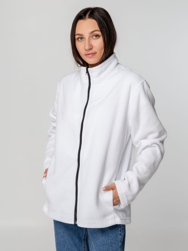 Куртка флисовая унисекс Manakin, белая фото 9