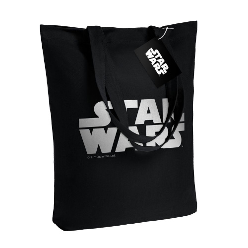 Холщовая сумка Star Wars Silver, черная фото 4