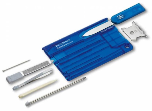 Набор инструментов SwissCard Quattro, синий фото 2