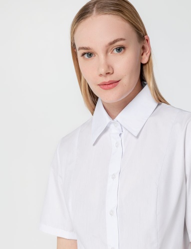 Рубашка женская с коротким рукавом Collar, белая фото 6