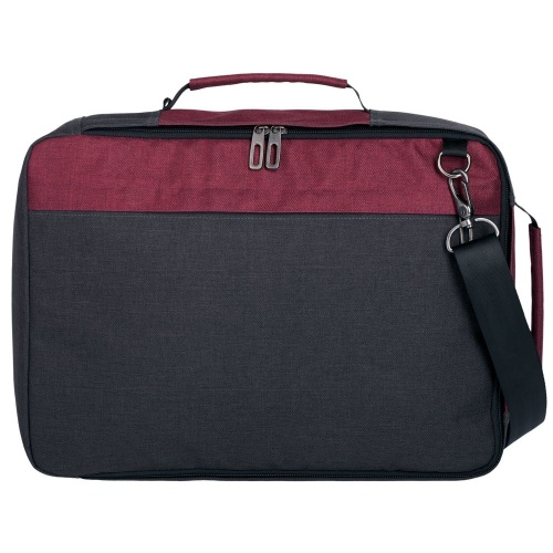 Рюкзак для ноутбука 2 в 1 twoFold, серый с бордовым фото 6
