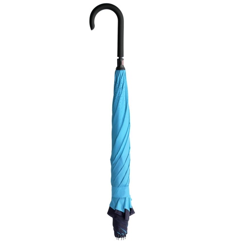 Зонт наоборот Style, трость, сине-голубой фото 5