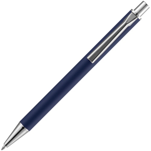 Ручка шариковая Lobby Soft Touch Chrome, синяя фото 2