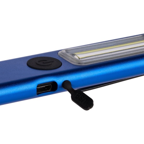Фонарик-факел аккумуляторный Wallis с магнитом, синий фото 4