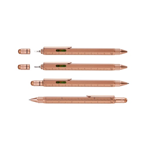 Ручка шариковая Construction, мультиинструмент, розовое золото фото 4