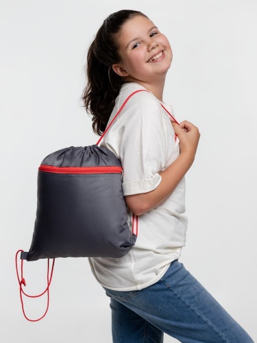Детский рюкзак Novice, серый с красным фото 6